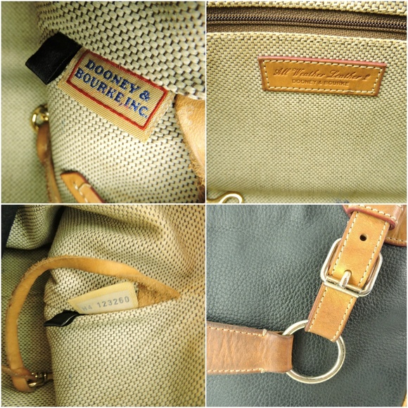 Dooney & Bourke Black Pebbled Leather Brown Hobo bag - Picture 6 of 8